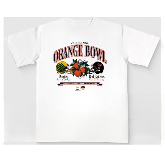 Texas Tech Vs Oregon 2026 Orange Bowl Head To Head Shirt - Picture 1 of 4